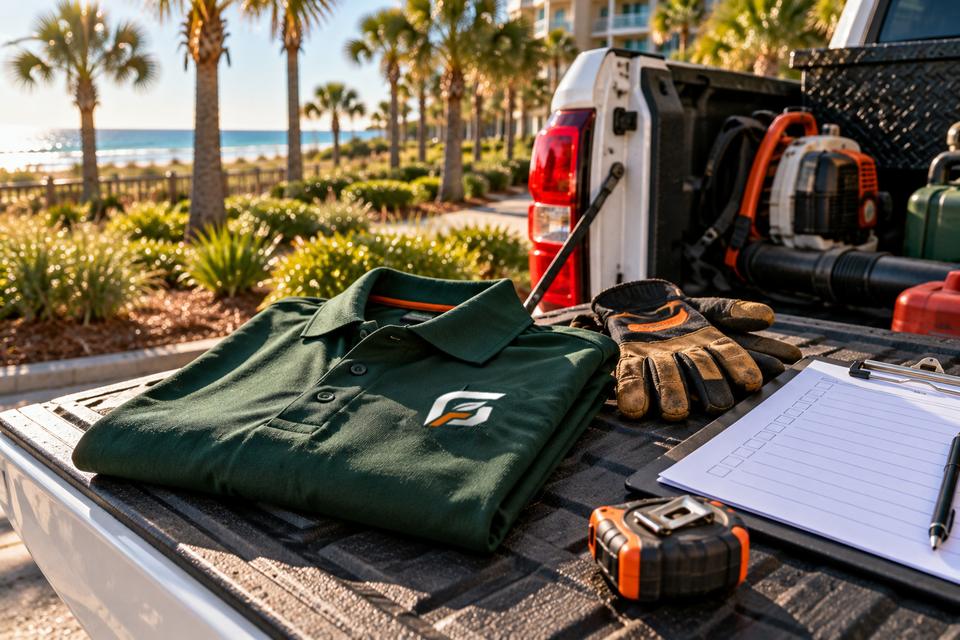 Ground Pro uniform and checklist on a tailgate